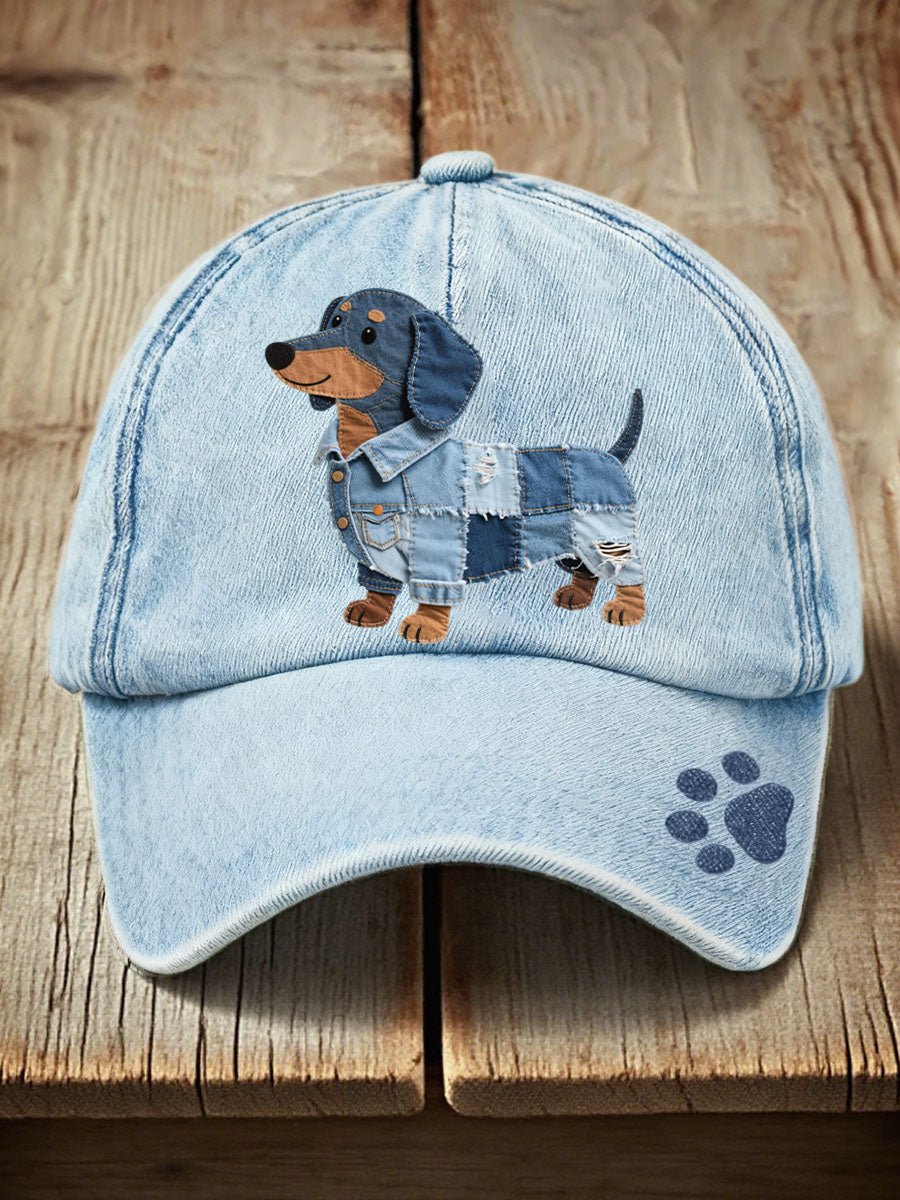 Donna - Denim Dachshund Cap