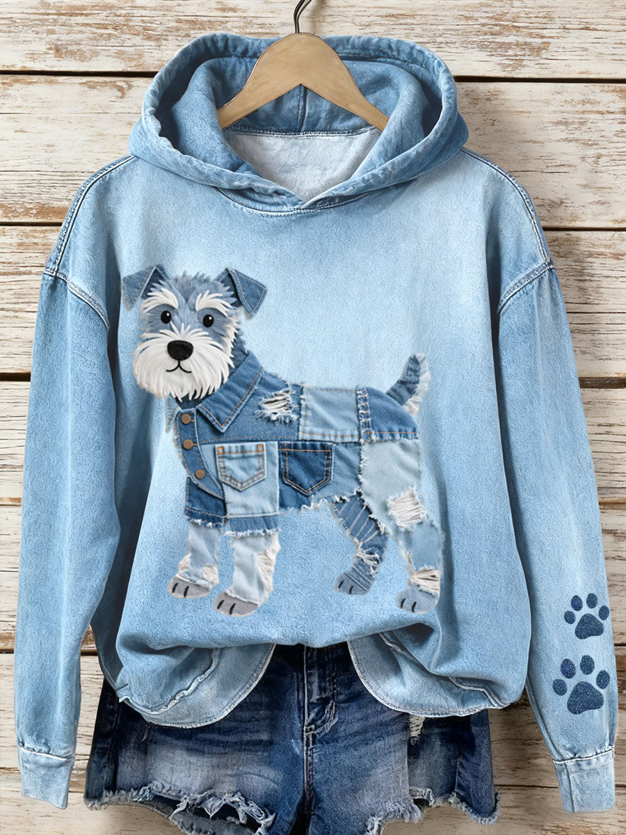 Mildred - Schnauzer Denim Hoodie