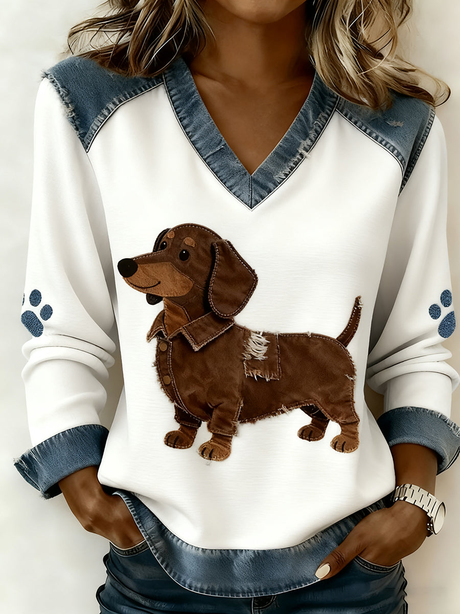 Joan - Dachshund V-Neck