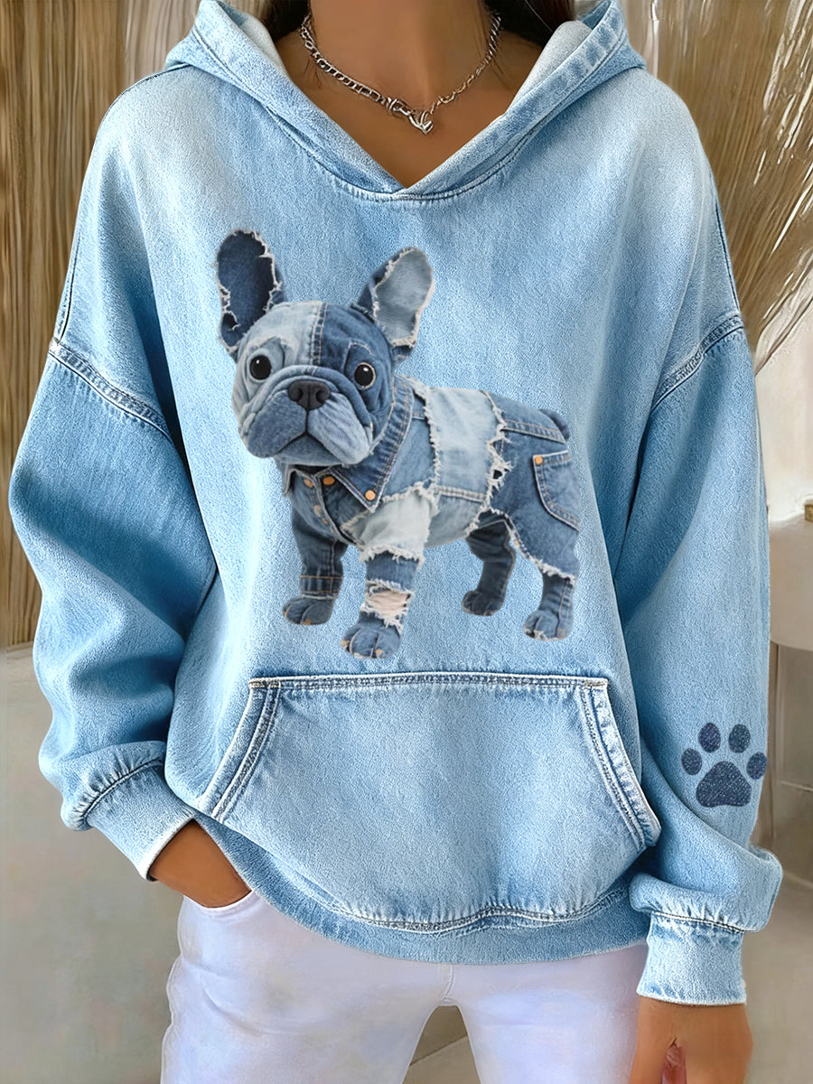 Helen - Bulldog Denim Hoodie