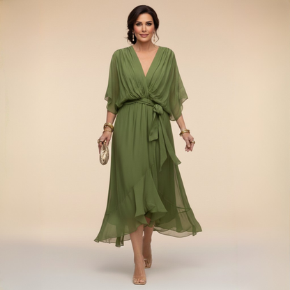 Sarah™ | Sandra Chiffon V-Neck Dress