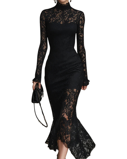 Julia™ | Black Lace Maxi Dress