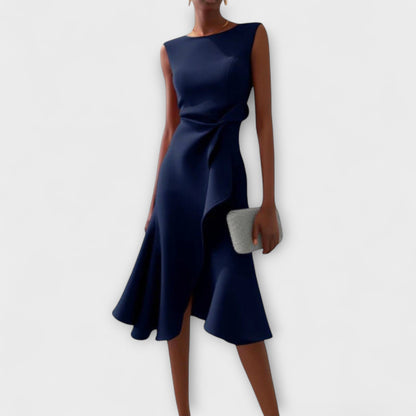 Juliette – Asymmetrical Draped Midi Dress