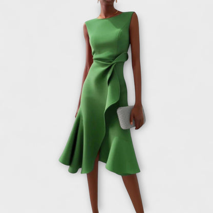 Juliette – Asymmetrical Draped Midi Dress