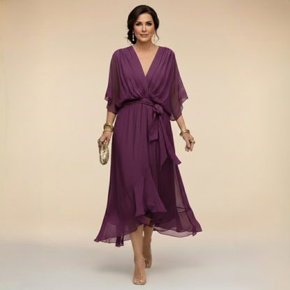Sarah™ | Sandra Chiffon V-Neck Dress