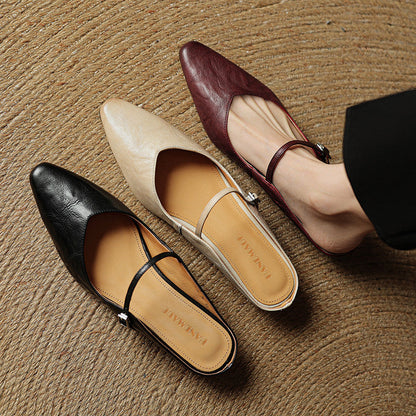 Thea Genuine Leather Mules