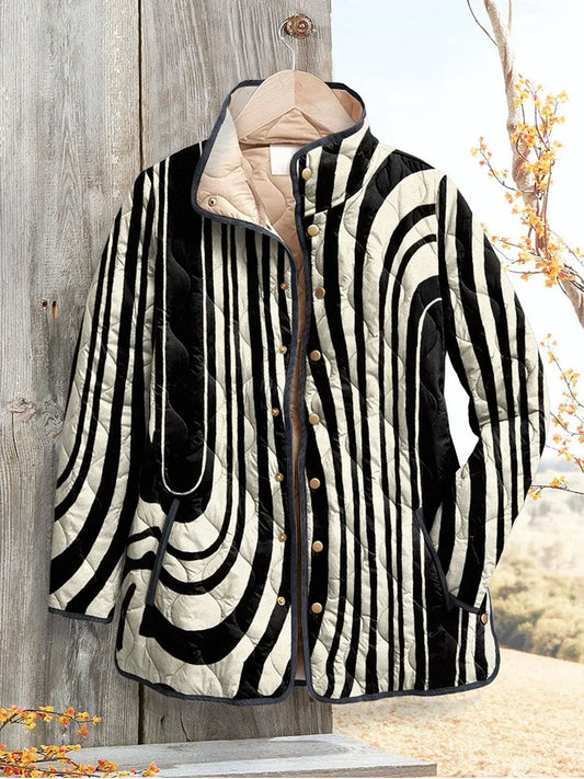 Nicole | Women's Casual Quilted Jacket with Abstract Geometric Design