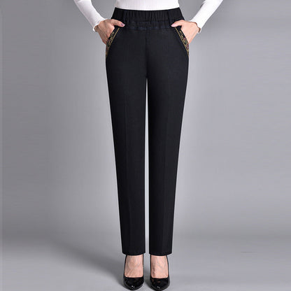 Laluna® | Women's jeans with side pockets and elastic waist
