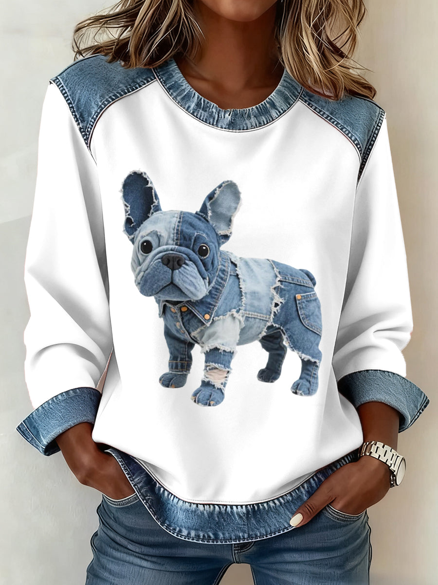 Rosemary - Bulldog Denim Sweatshirt