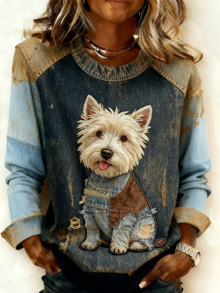 Norma -  Retro Puppy Sweatshirt